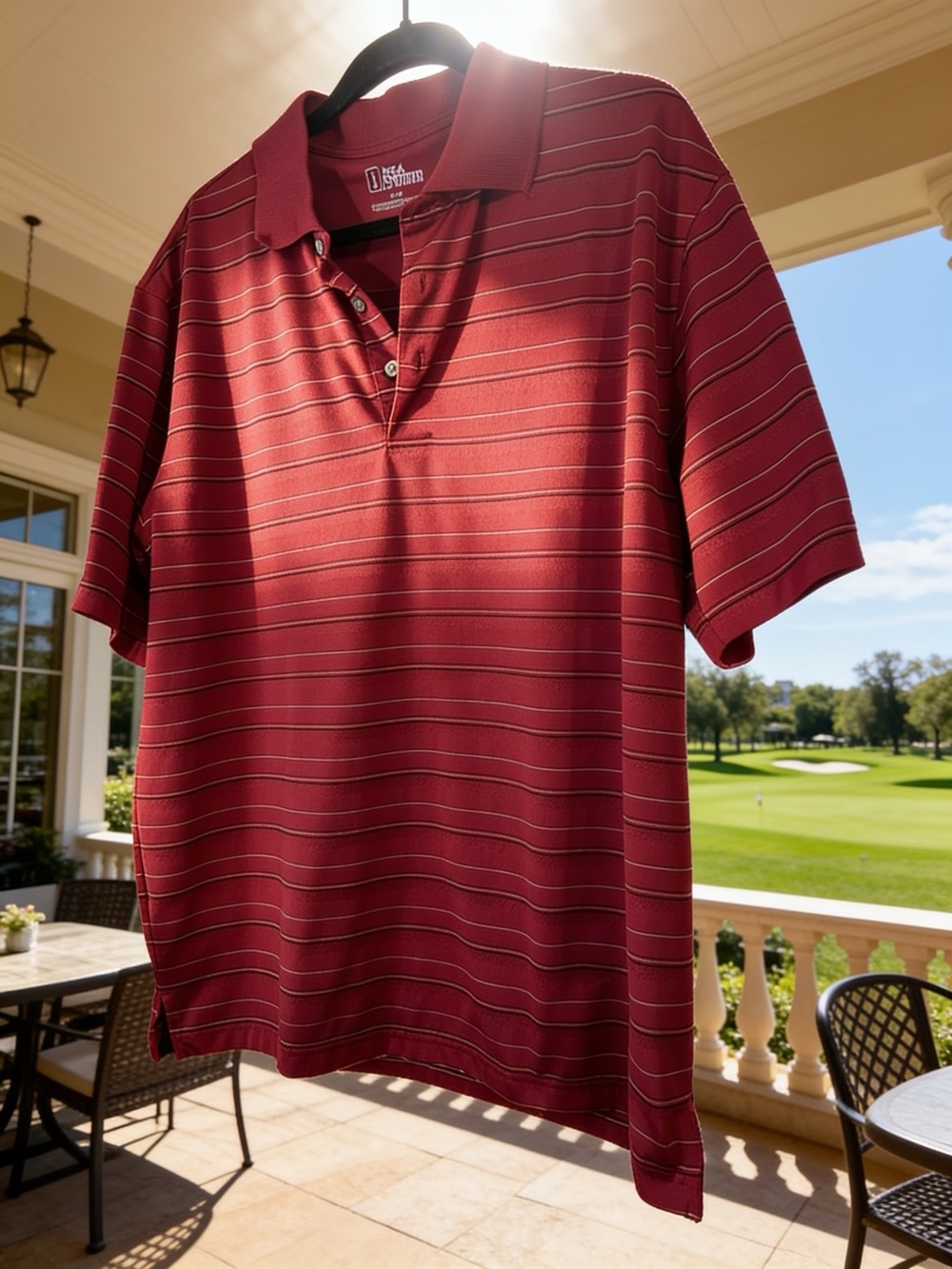 PGA Tour Men's Red Stripe Polo